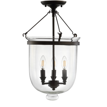 Charlotte 14.5" Metal/Glass LED Semi Flush Mount - JONATHAN Y